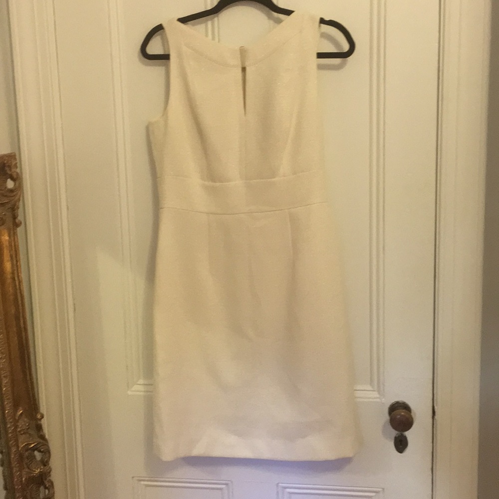 Sleeveless Tahari Cream Shimmer Dress Size 6